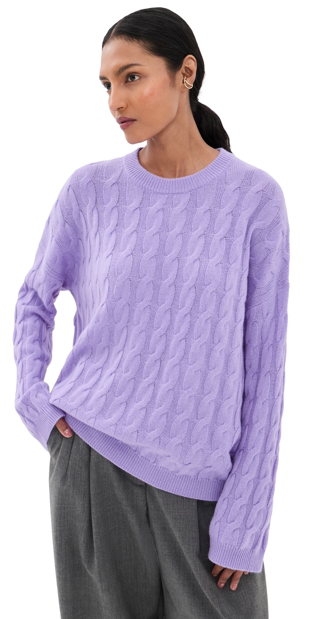 LISA YANG Seymour Cashmere Sweater LIGHT MULBERRY 1