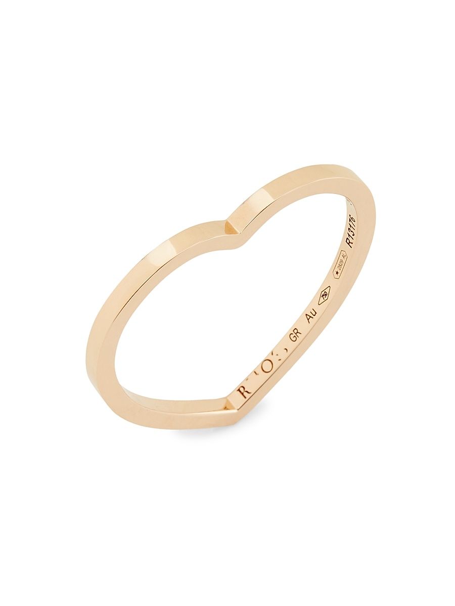 Women's Antifer 18K Rose Gold Heart Ring - Pink Gold - Size 7.25