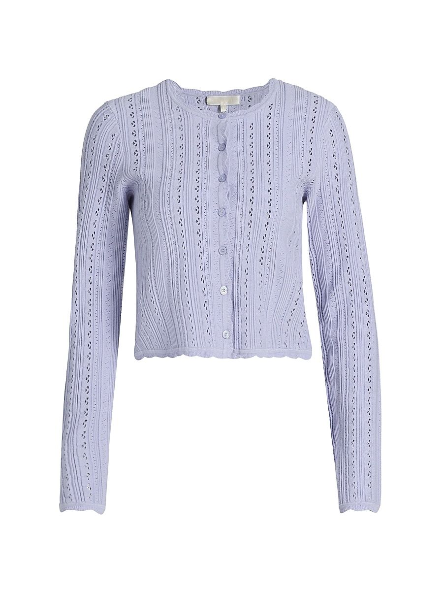 Women's Peridot Scalloped Trim Cardigan - Moonwash - Size XL