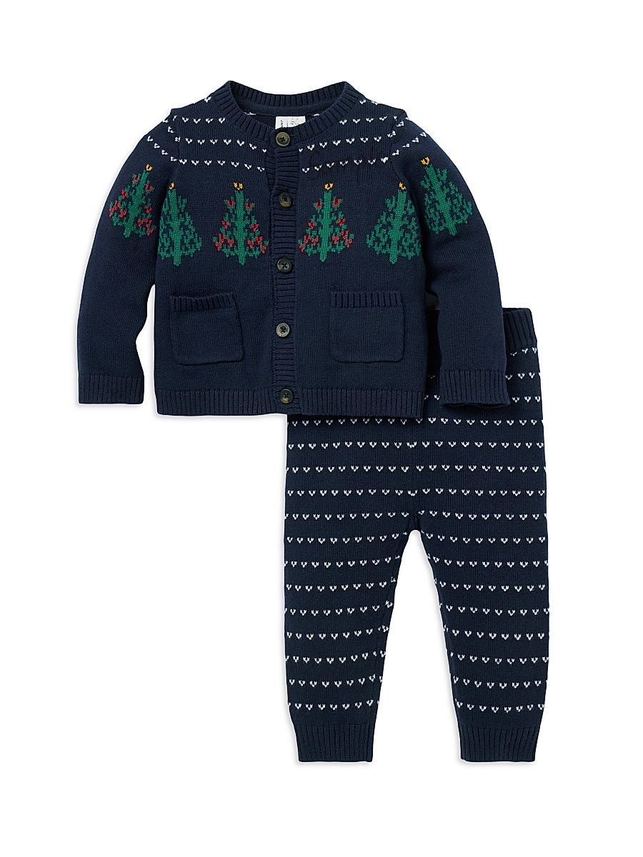 Baby Boy's The Holiday Cardigan & Pants Set - Blue - Size 6 Months