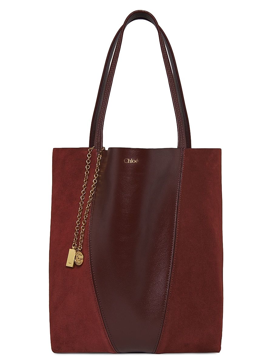 Women's Spin Leather & Suede Tote Bag - Crafty Brown