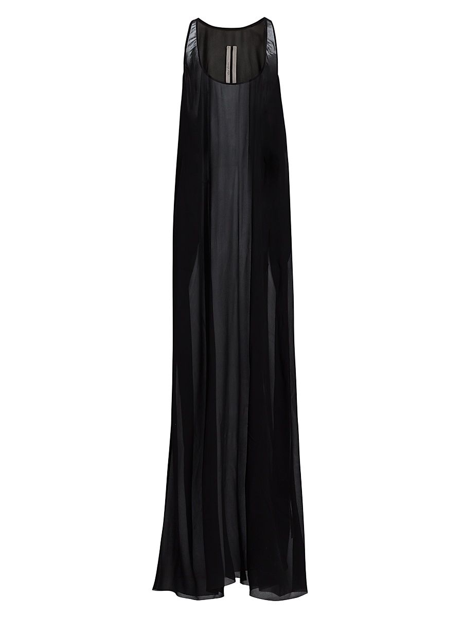 Women's Silk Oversized Tank Gown - Black - Size 8
