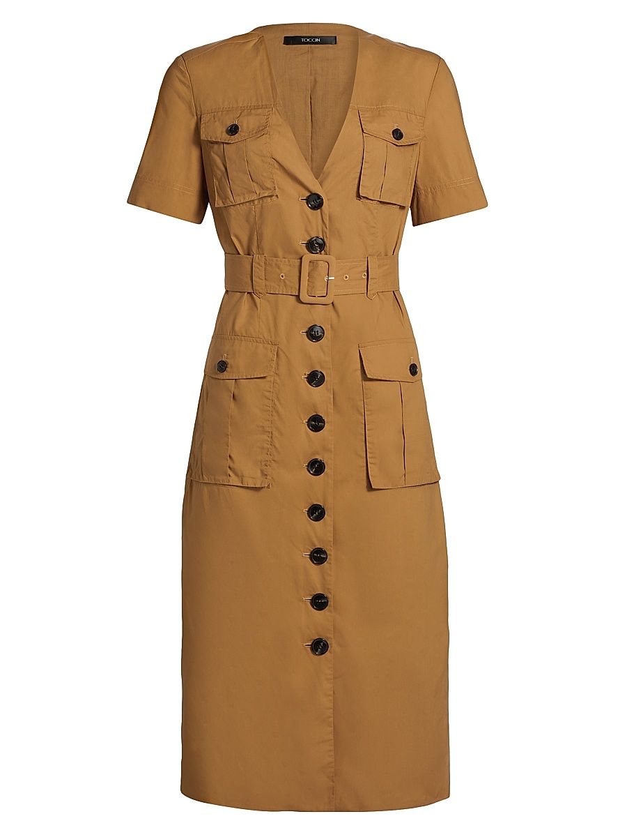 Women's Finn Stretch-Cotton Poplin Midi-Dress - Medallion - Size 12