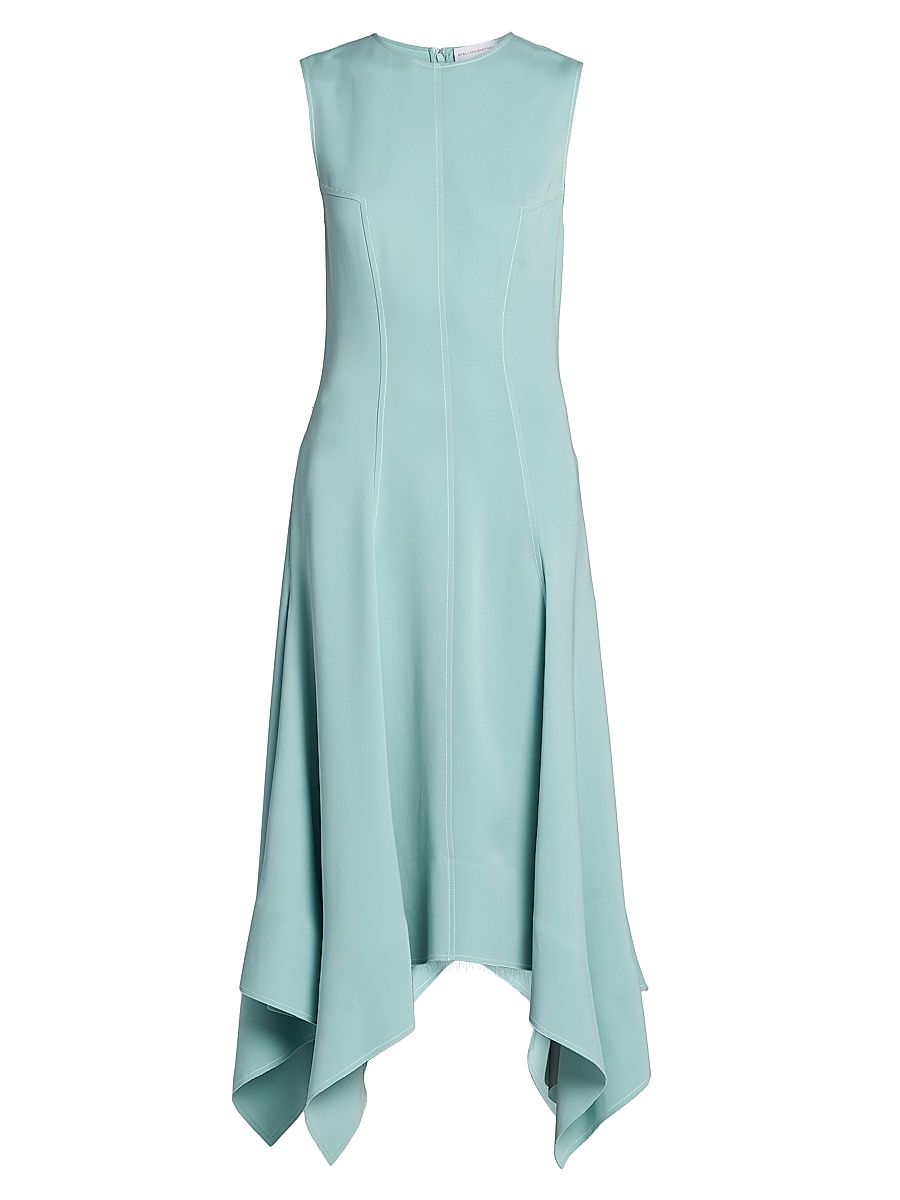 Women's Handkerchief-Hem Midi Dress - Aquamarine - Size 0