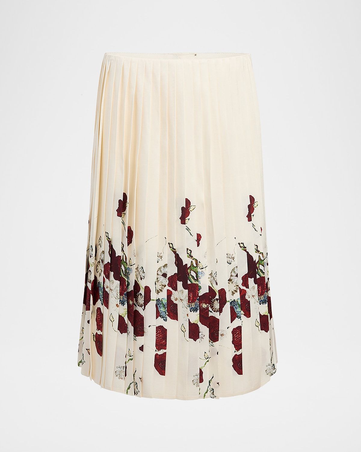 Anya Floral Pleated Midi Skirt