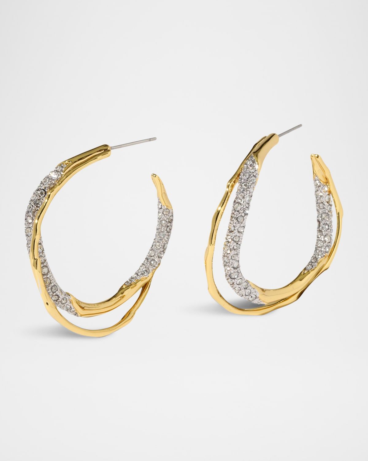 Solanals Crystal Twist Hoop Earrings