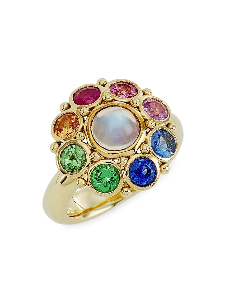Women's Celestial 18K Yellow Gold & Multi-Stone Stella Cluster Ring - Gold - Size 6.5