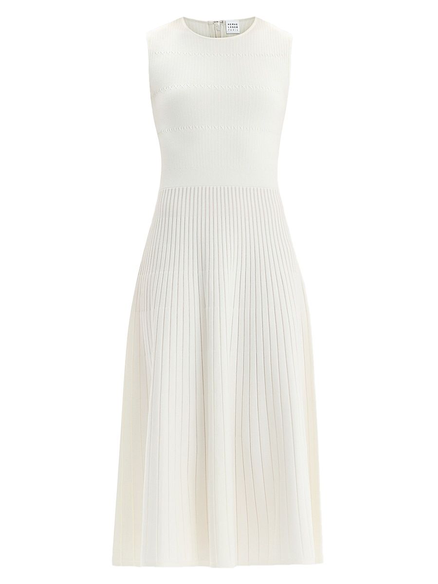 Women's Cassia Pointelle-Knit Midi-Dress - Alabaster - Size XS