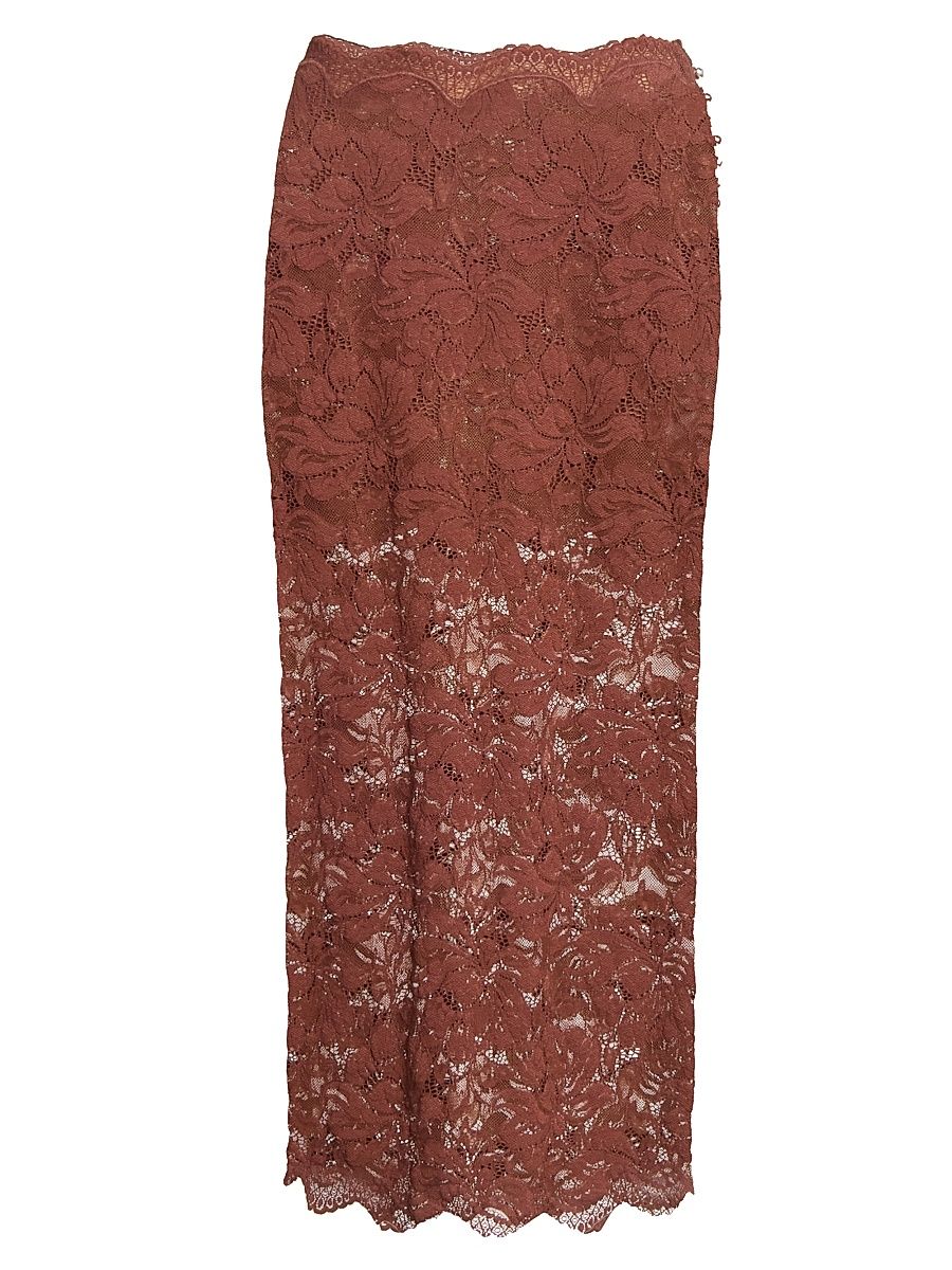 Women's Lace Maxi Skirt - Cinamon Brown - Size 4