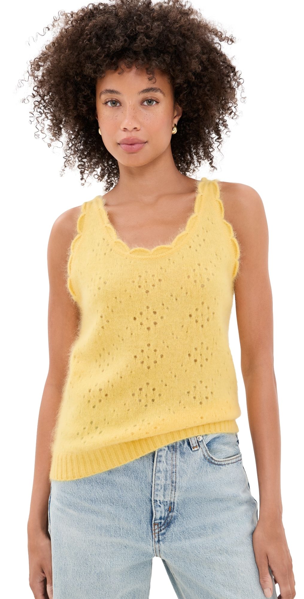 FRAME The Cashmere Blend Airy Tank Marigold XL