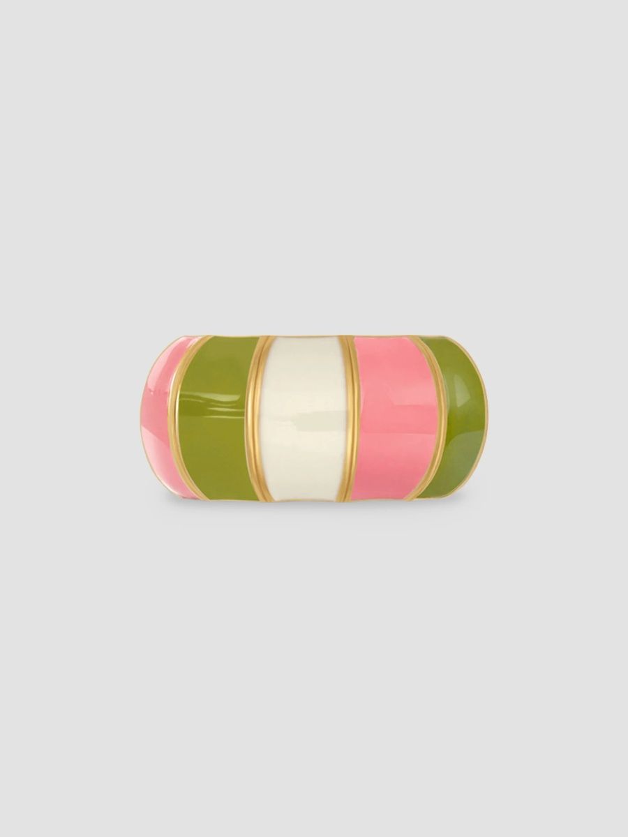 Oscar de la Renta Women's 24K-Gold-Plated & Enamel Domed Ring - Multi - Size 6