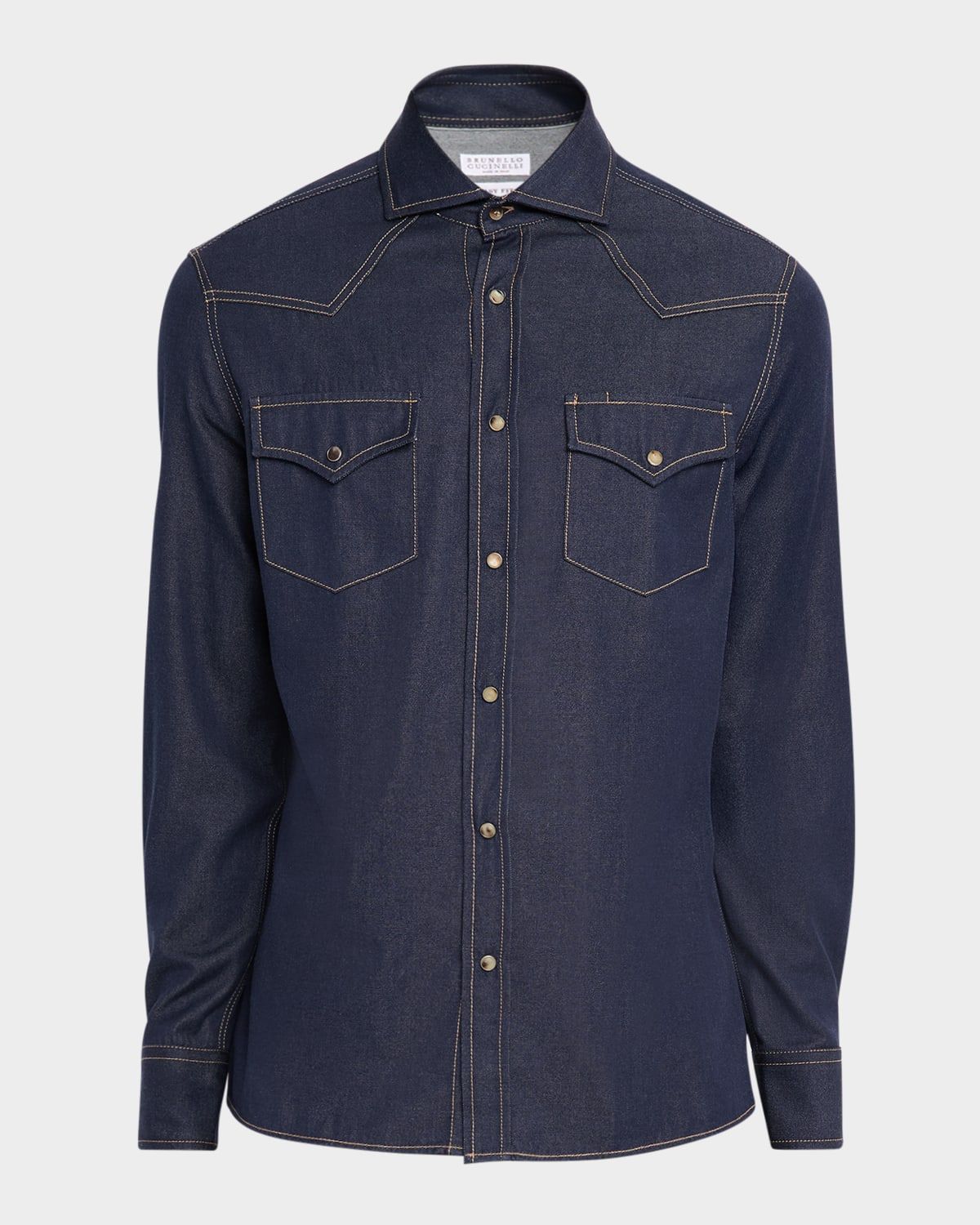 Men & apos;s Denim Snap-Front Western Shirt