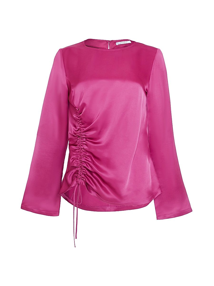 Women's Fabi Satin Ruched Top - Fuchsia - Size 4