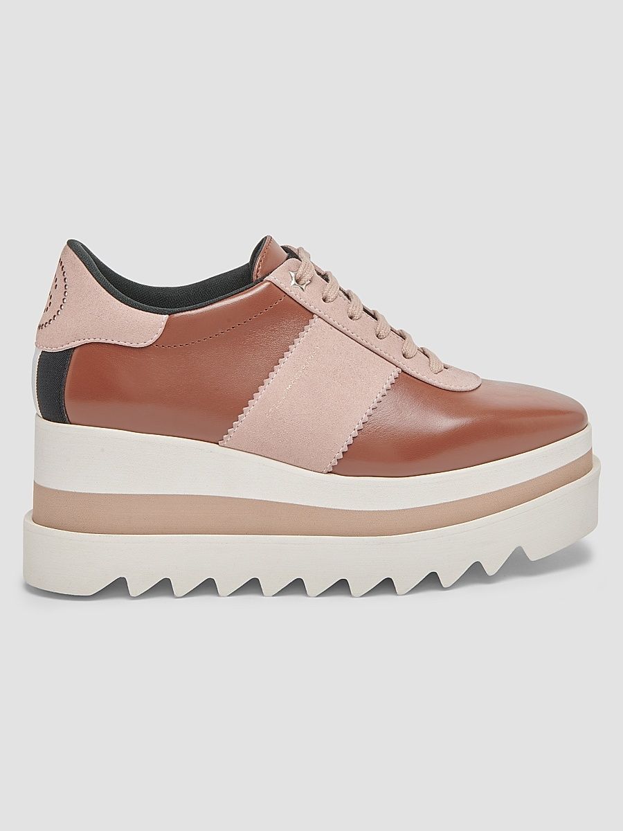 Women's Sneak-Elyse Faux-Leather Platform Sneakers - Pecan Shell - Size 10