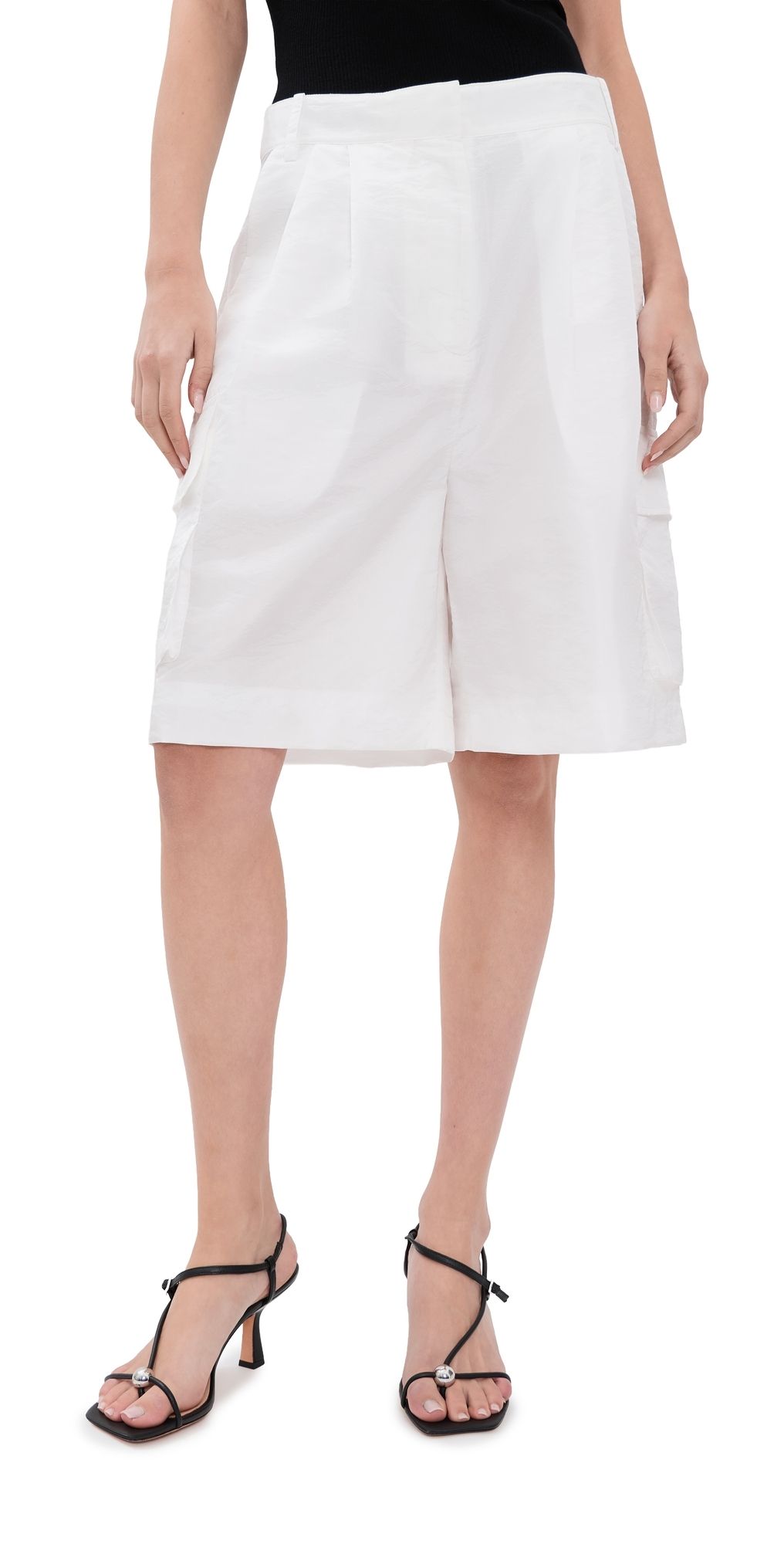 Tibi Crispy Nylon Stella Shorts White 4