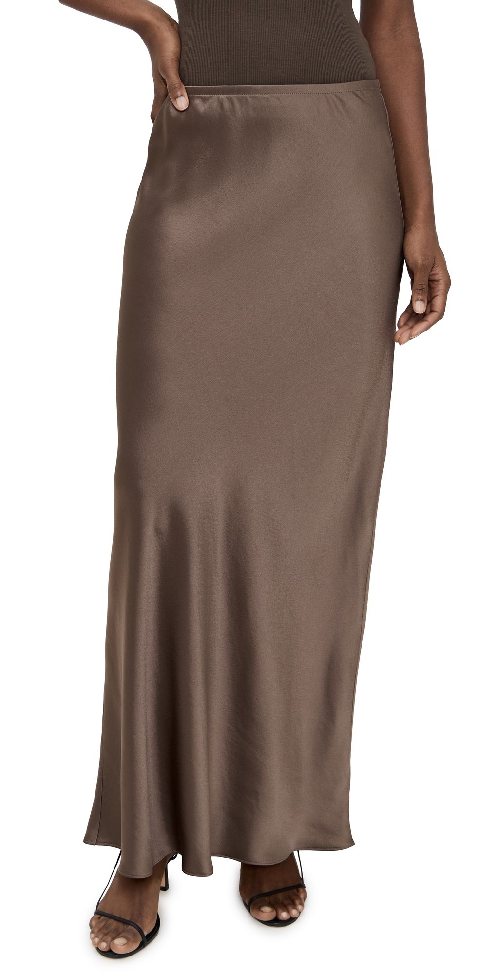 Leset Barb Bias Skirt Taupe S