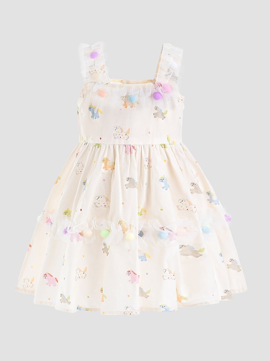 Little Girl's Lunaria Dress - White - Size 6