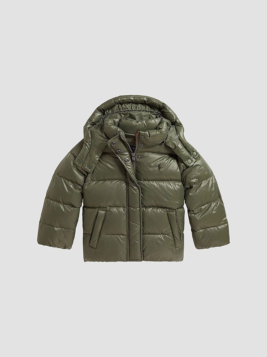 Little Girl's& Girl's Down Puffer Jacket - Cruise Olive - Size 16
