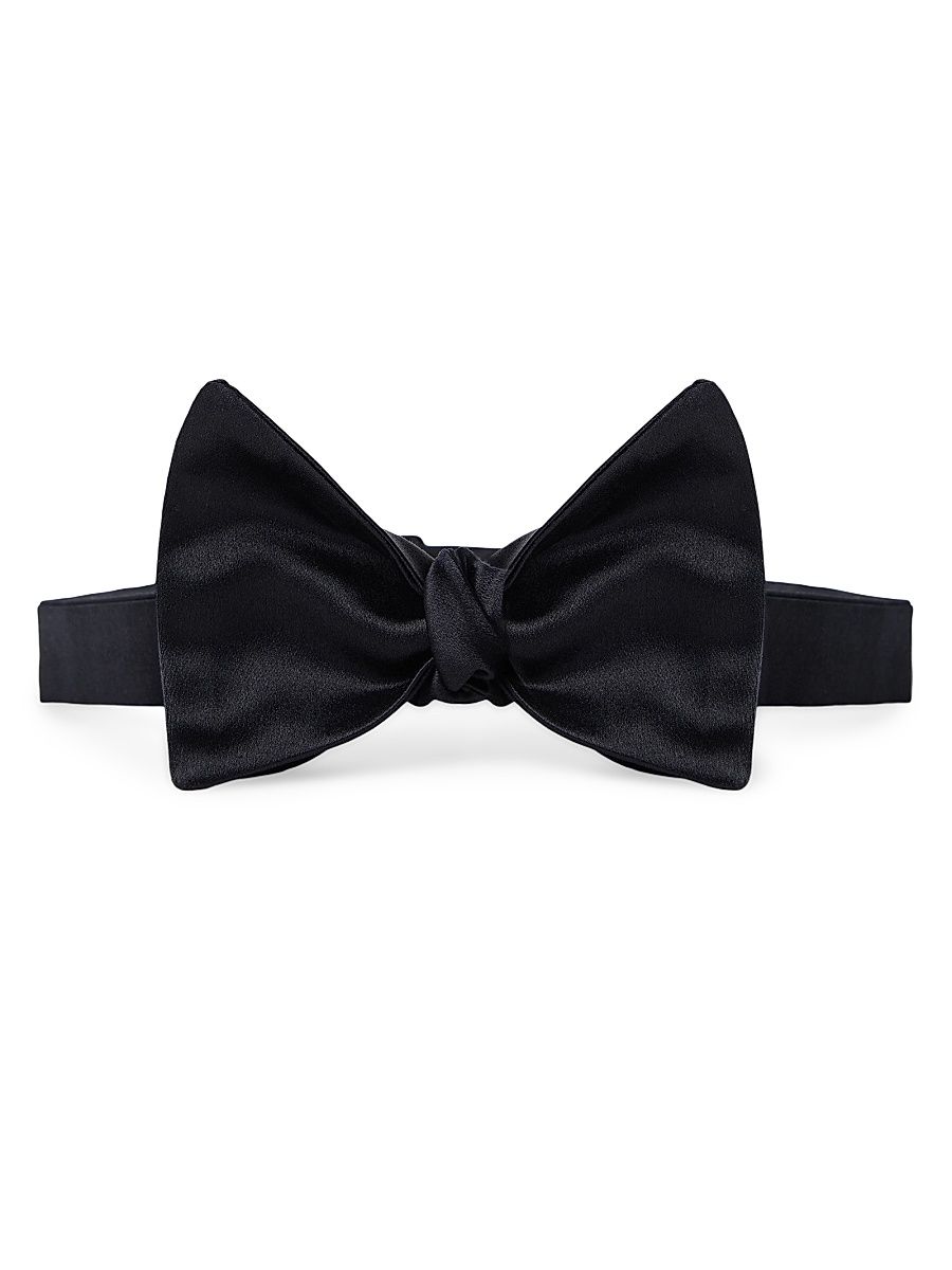 Men's Cotton and Silk Satin Bow Tie - Night