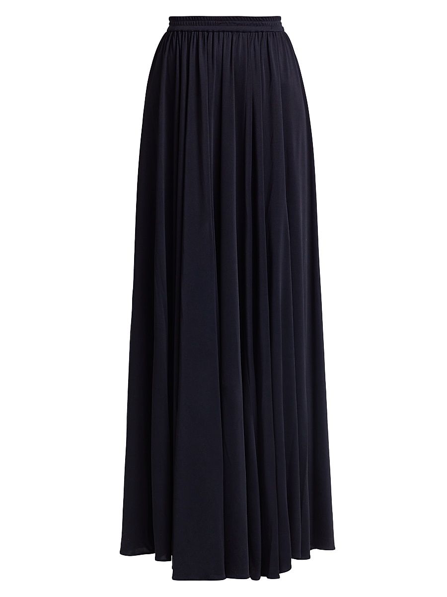 Women's Serena Silk Jersey Maxi Skirt - Midnight - Size Large