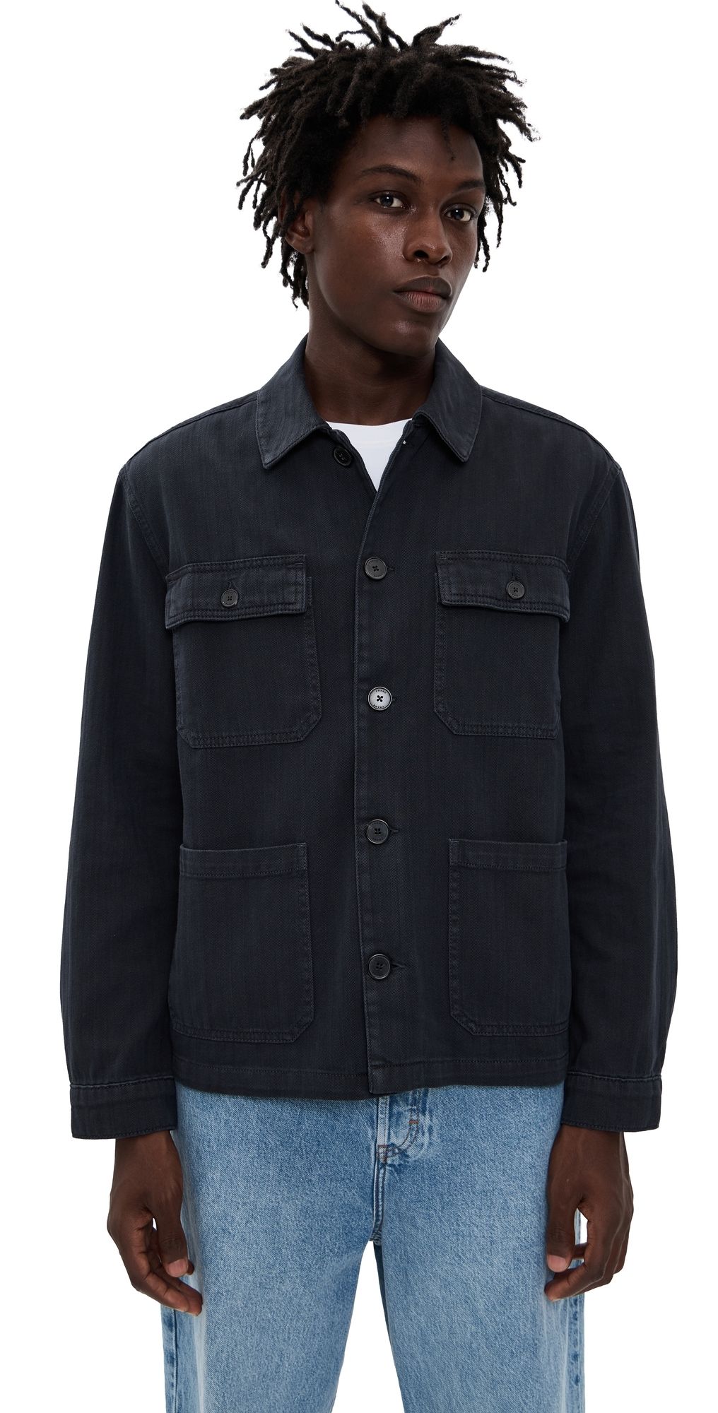 FRAME Herringbone Jacket Dark Navy L