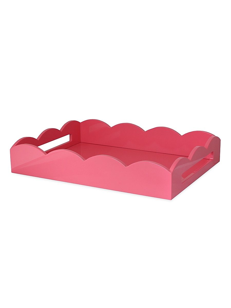 Scalloped Lacquer Tray - Pink