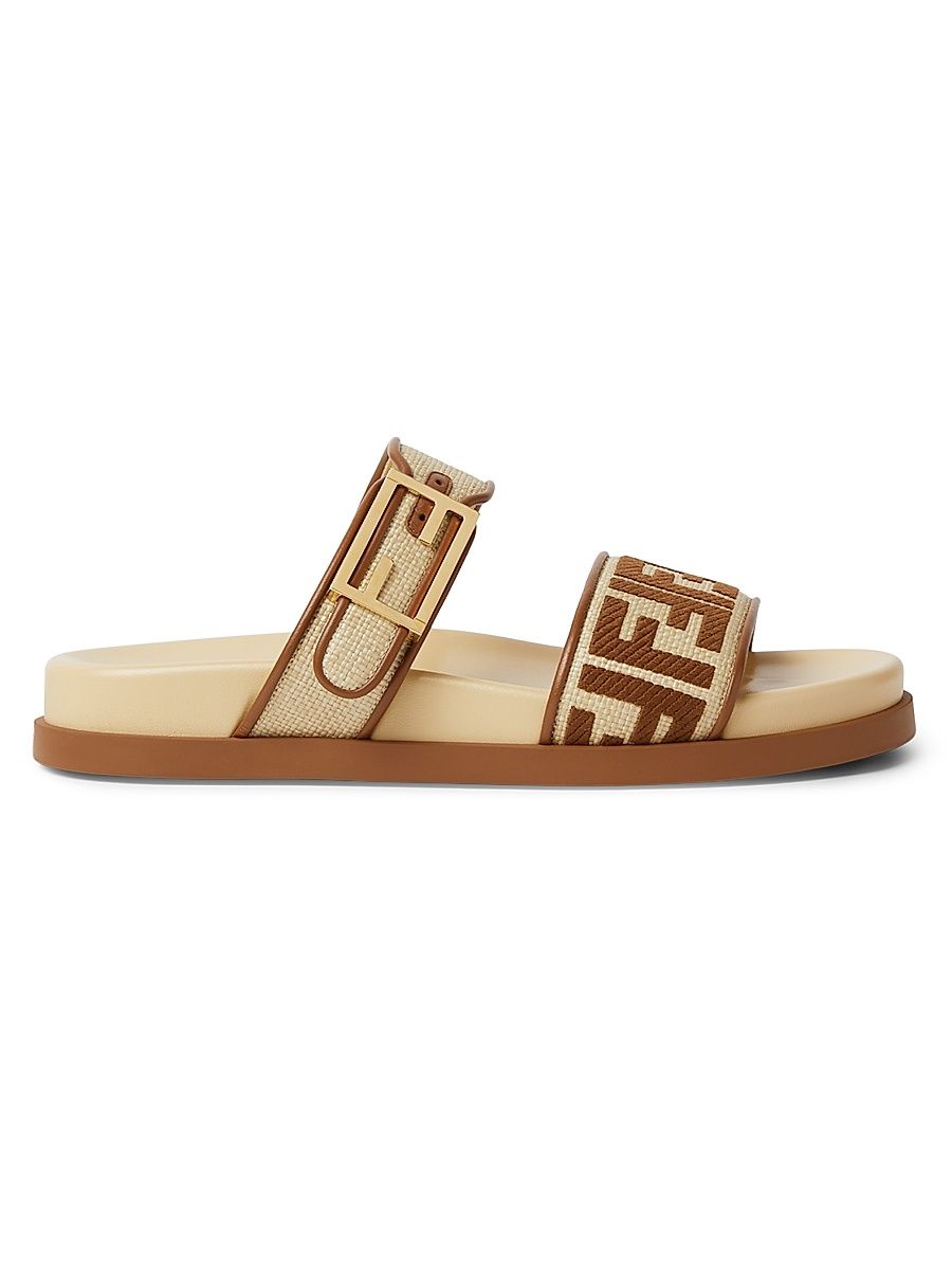 Women's Fendi Feel Logo Slide Sandals - Sellie - Size 11