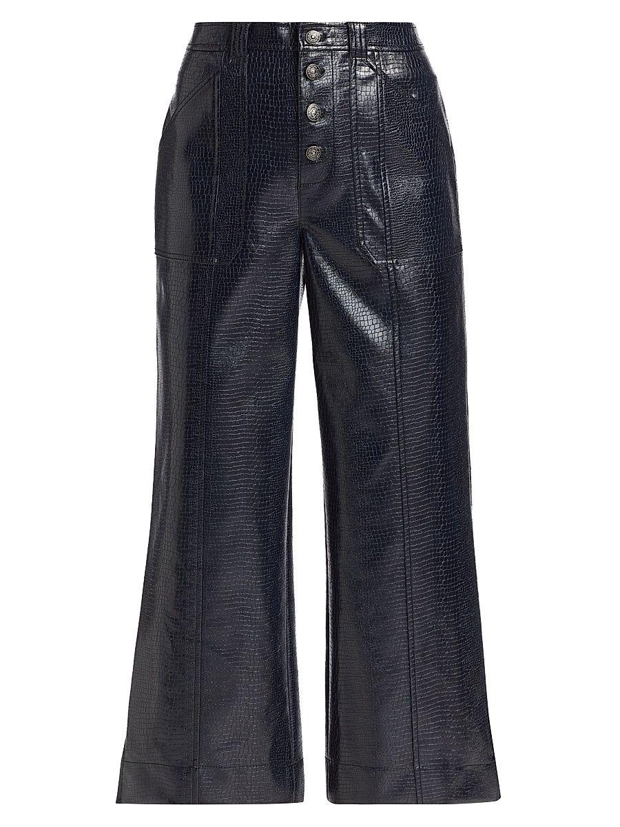 Women's Benji Textured Snake Pants - Navy - Size 10
