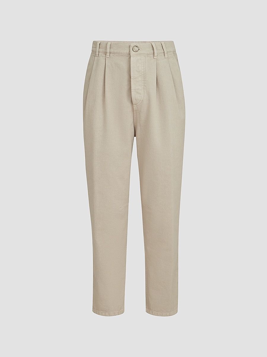 Men's Garment-Dyed Denim Iconic Fit Five-Pocket Jeans - Beige - Size 30