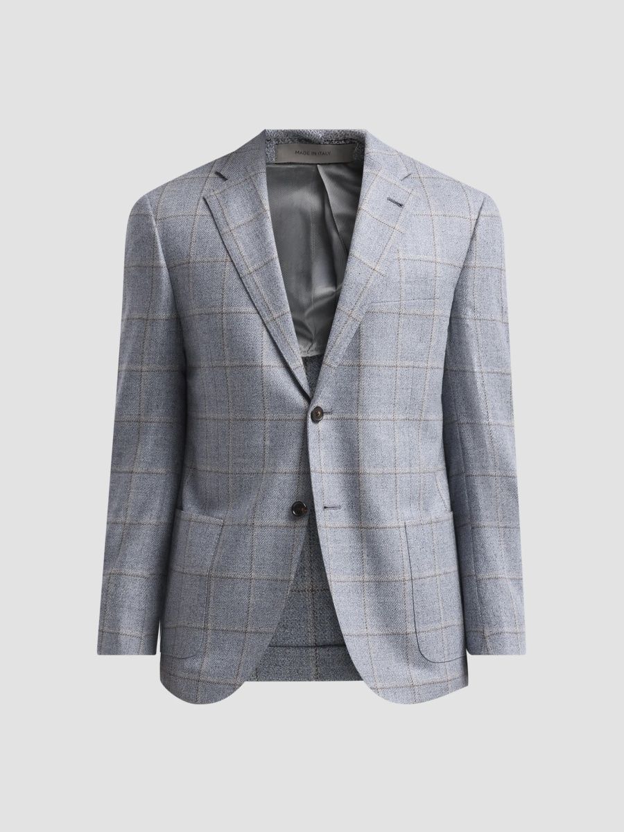 Corneliani Men's Wool Tweed Sport Jacket - Blue - Size 46