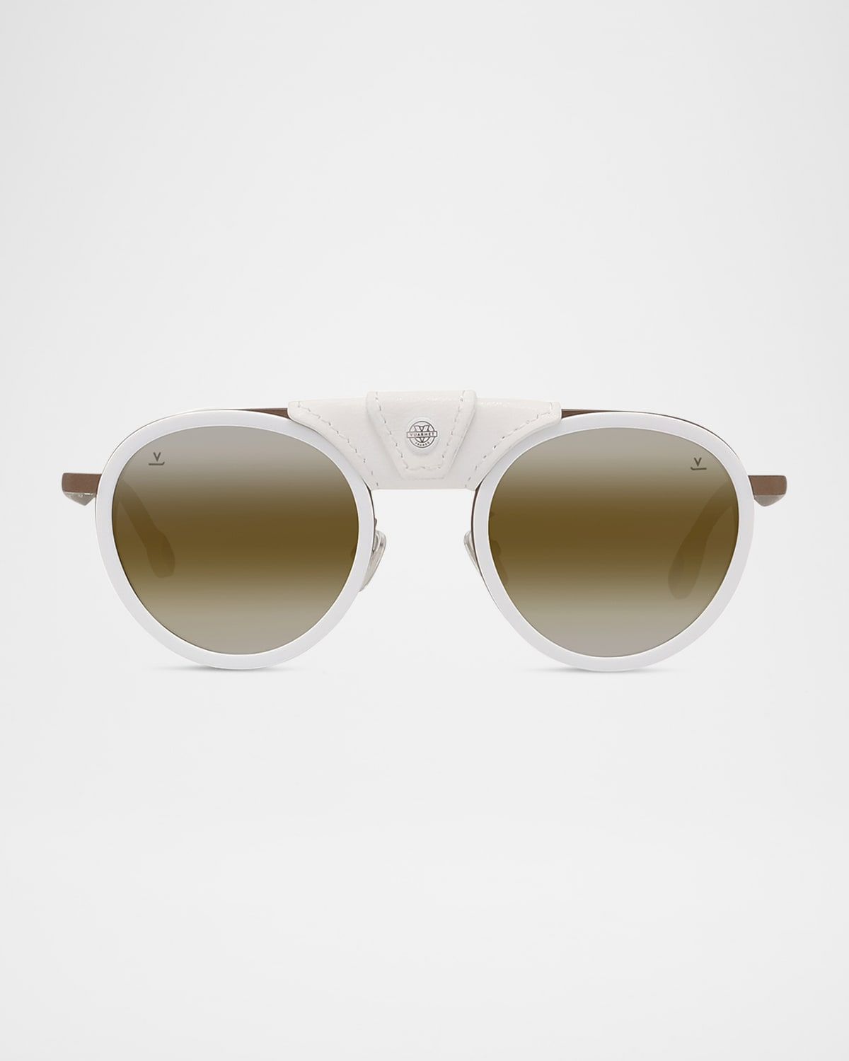 Men & apos;s Glacier 01 Titanium Round Sunglasses with Side Shields and Cord