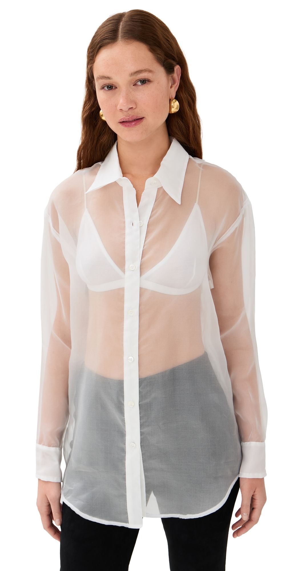 SPRWMN Oversized Silk Shirt White L