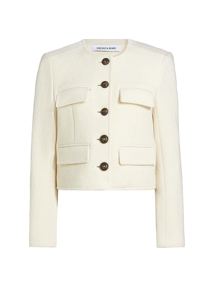 Women's Leslie Wool Jacket - Ecru - Size 6