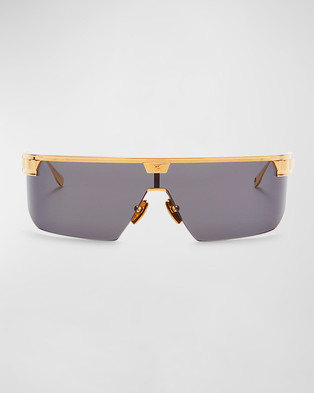 Major Half-Rimmed Titanium Shield Sunglasses