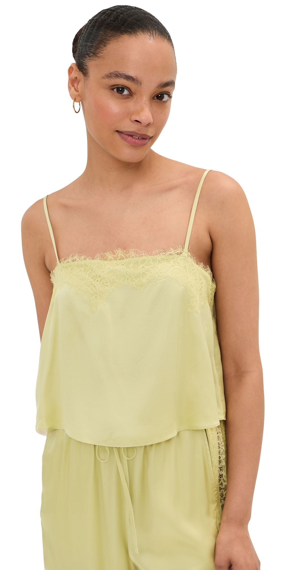 LE BOP Sienna Satin Top Honeydew S