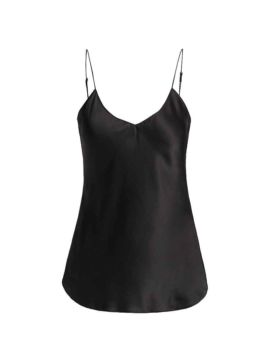 Women's Isabella Silk Tank Top - Black - Size XL