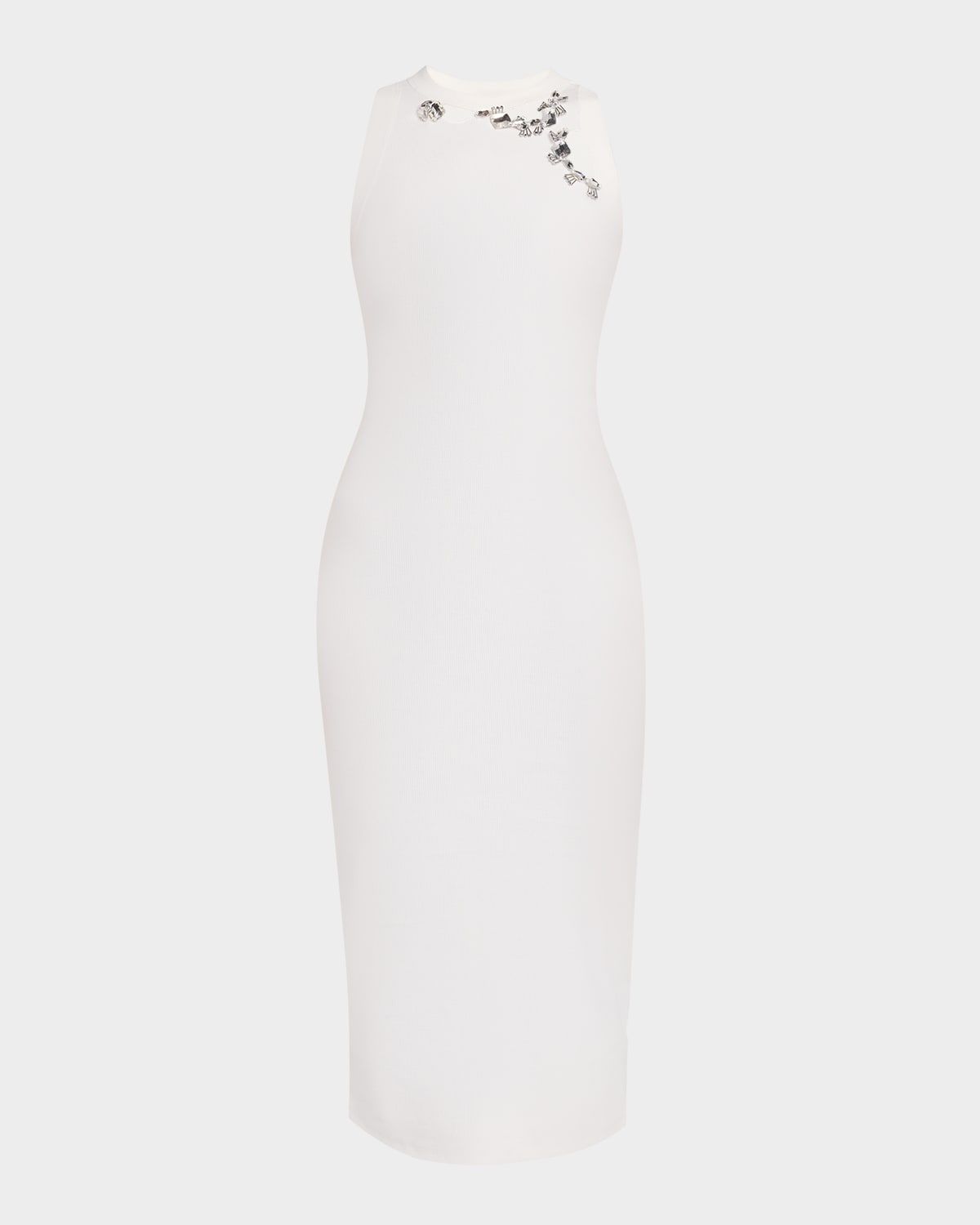 Crystal Distressed Cutout Midi Dress