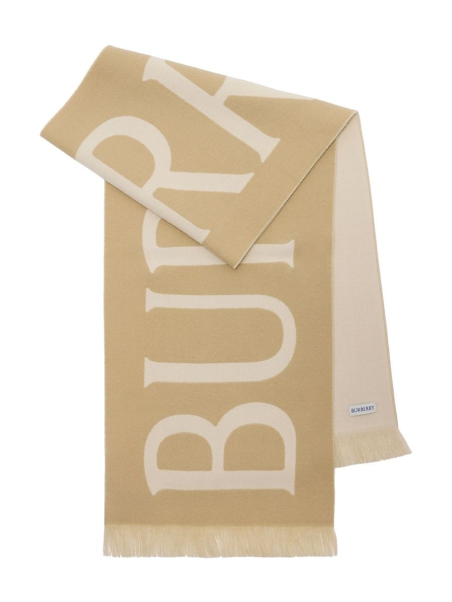 Men's Logo Wool Scarf - Sand