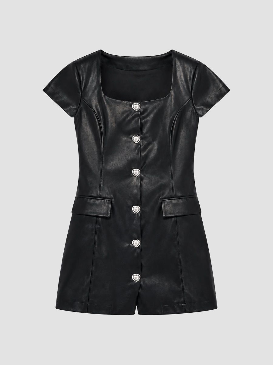 Theme Girl's Little Girl's & Girl's Zoe Faux-Leather Dress - Black - Size 16