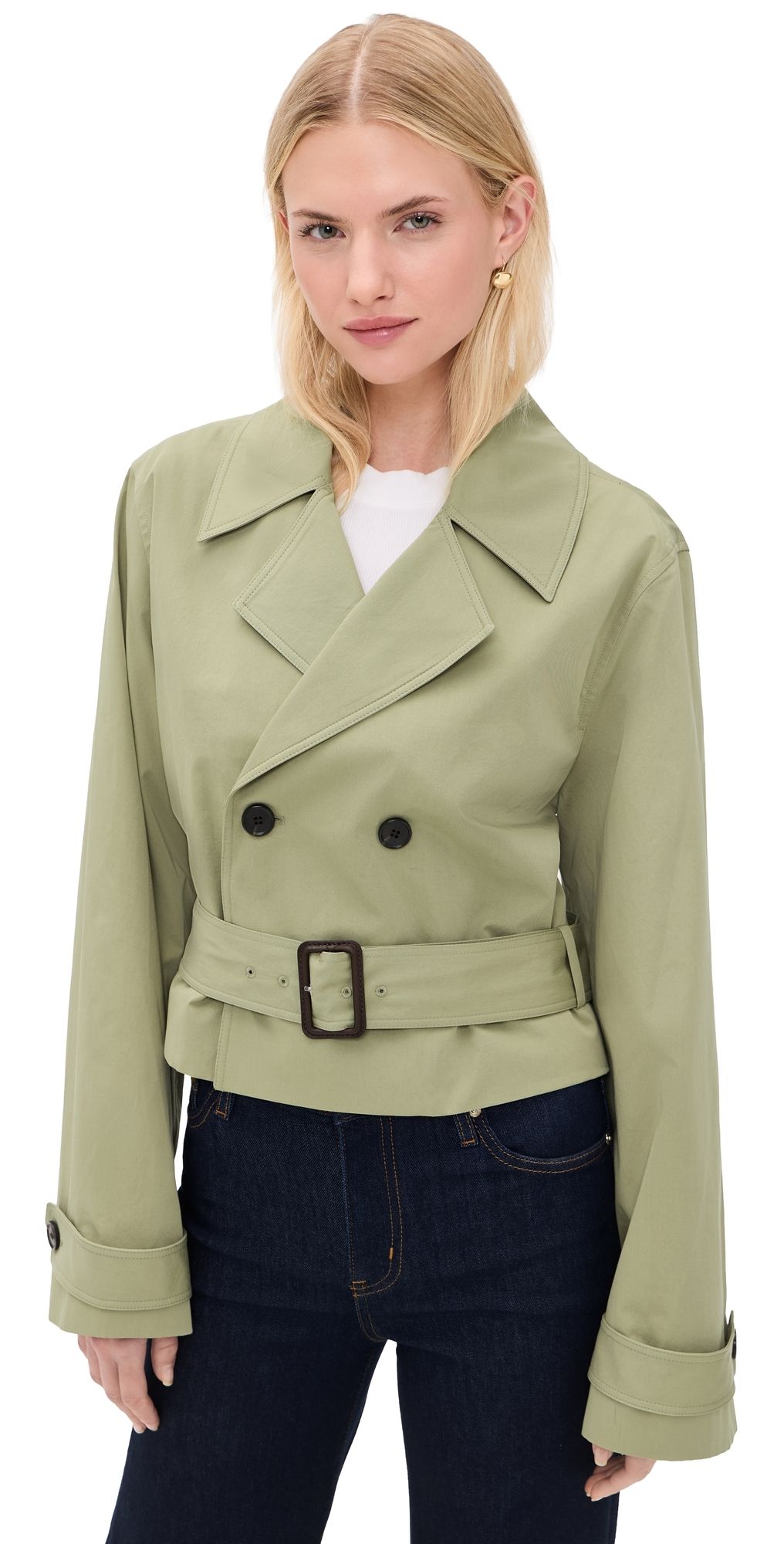 FRAME The Uniform Trench Coat Military Green S