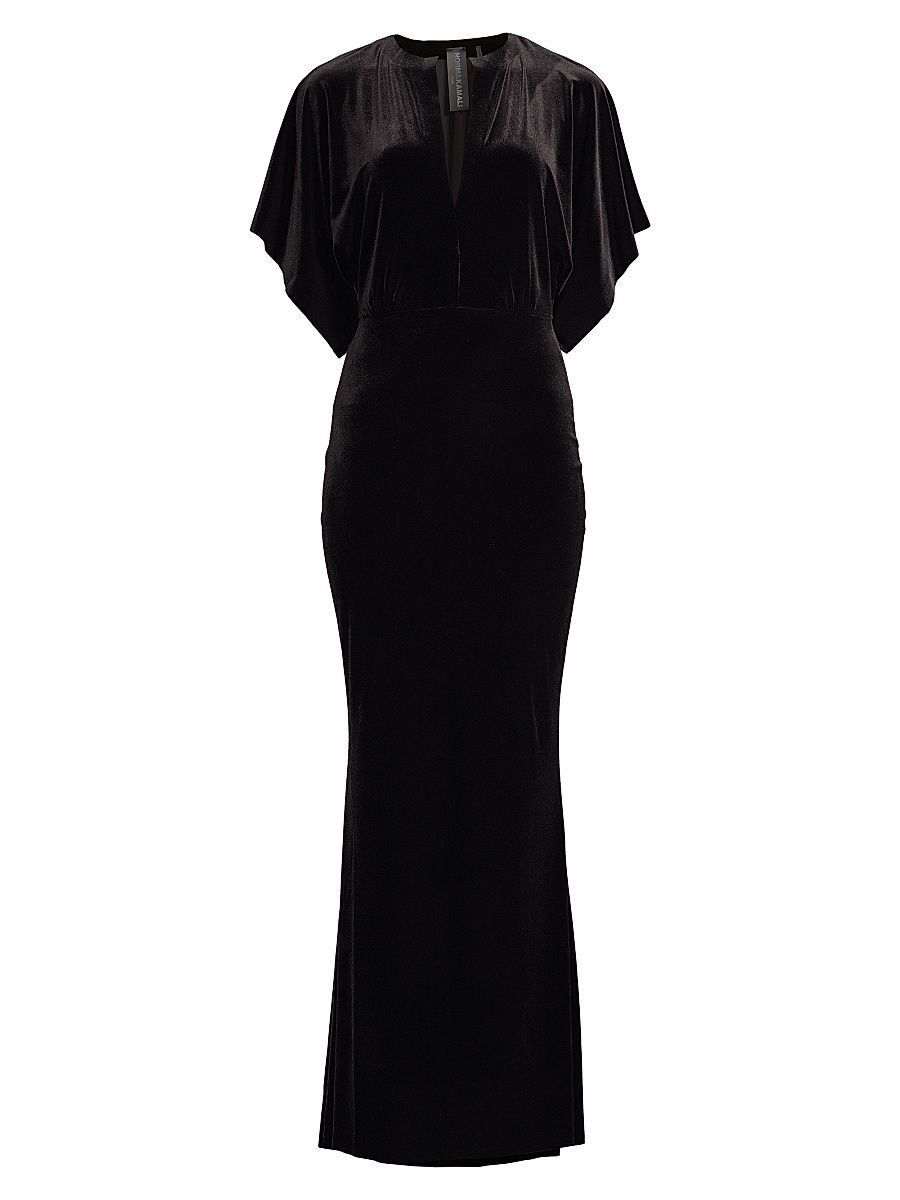 Women's Obie Velour Gown - Black - Size Small