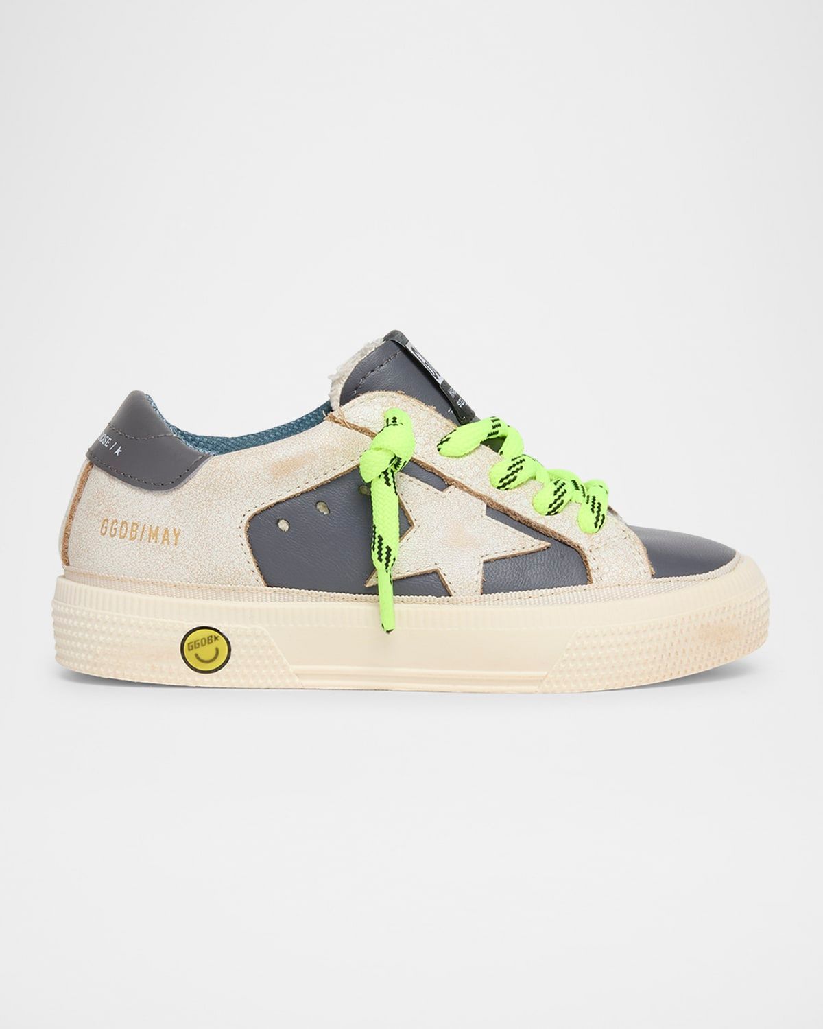 Boy & apos;s May Nappa Leather Star and Heel Lace-Up Sneakers, Toddler/Kids