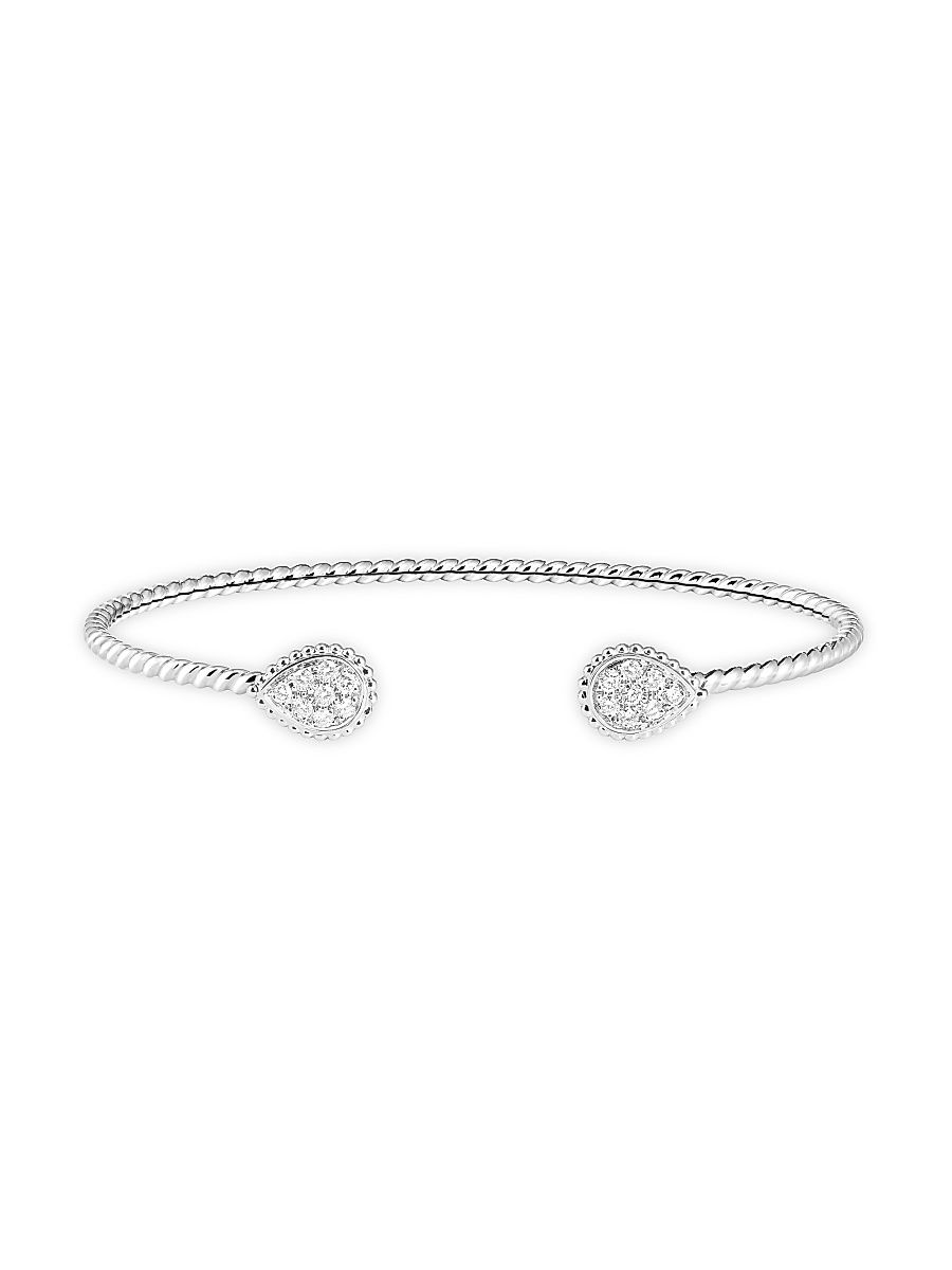 Women's Serpent Bohème 18K White Gold & 0.26 TCW Diamond Cuff - White Gold - Size 17