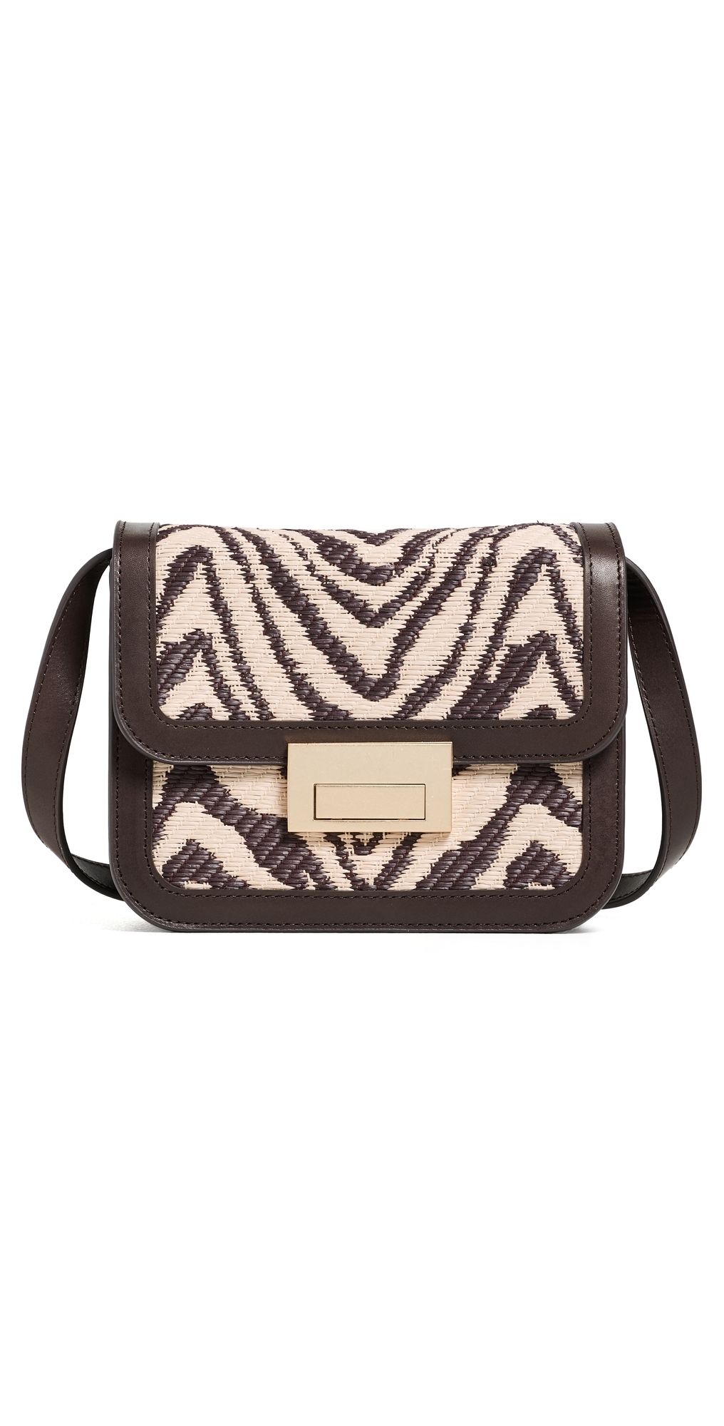 Loeffler Randall Desi Crossbody Bag with Lock Hardware Tmoro/Vintage Zebra One Size