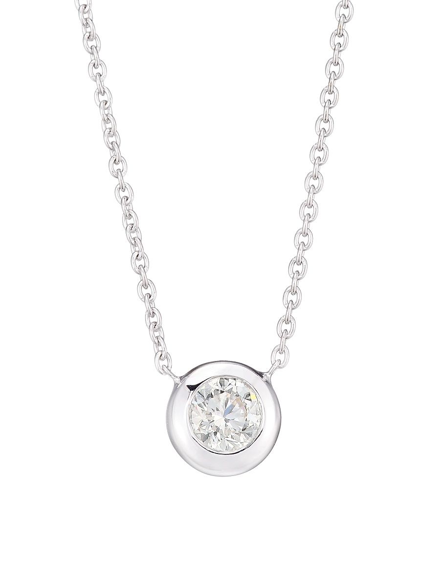 Women's Diamond By The Inch 18K White Gold & Diamond Necklace - White Gold