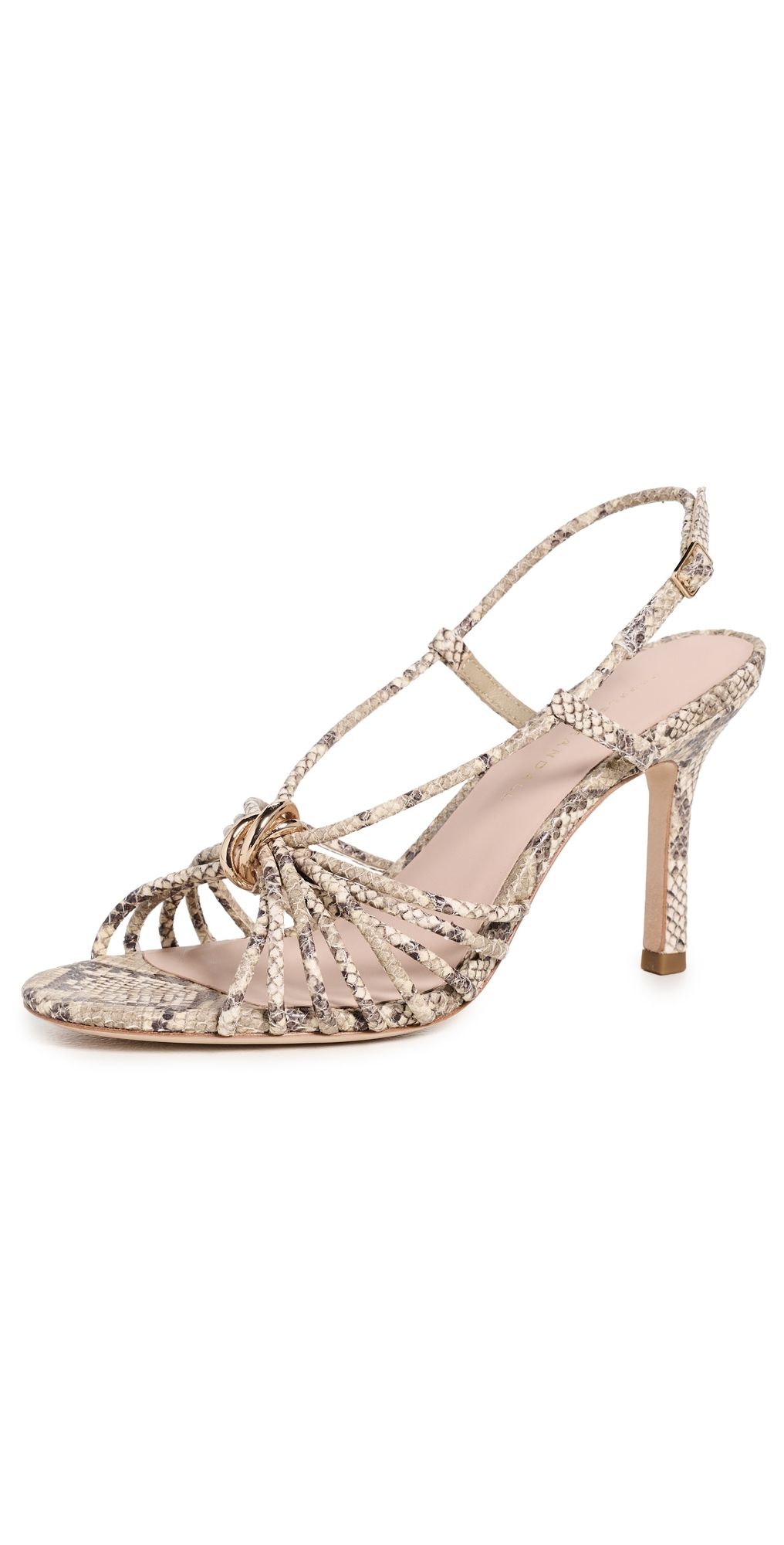 Loeffler Randall Mareka Strappy Heels with Hardware Natural Snake 11