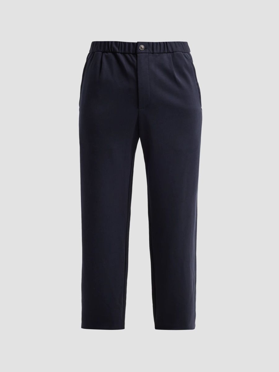 Emporio Armani Men's Pleated Straight Pants - Solid Blue Navy - Size 32