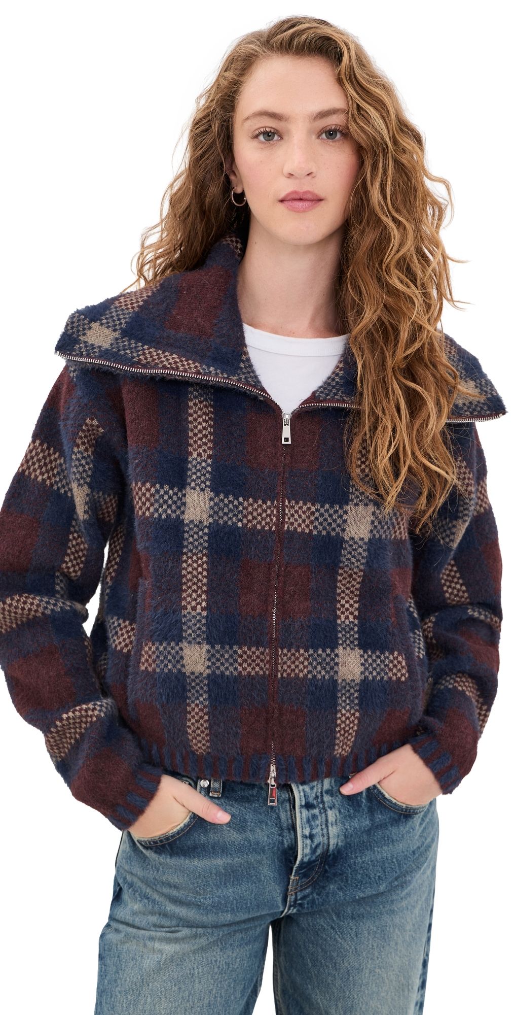 BLANKNYC Field Day Bomber Jacket Burgundy L