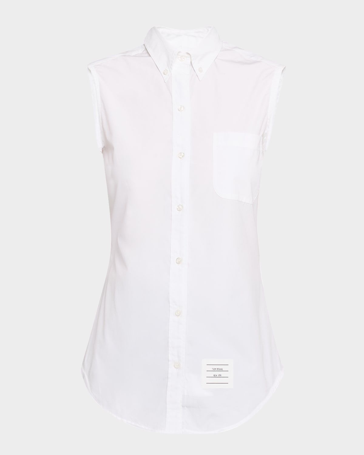 Sleeveless Poplin Button-Down Shirt
