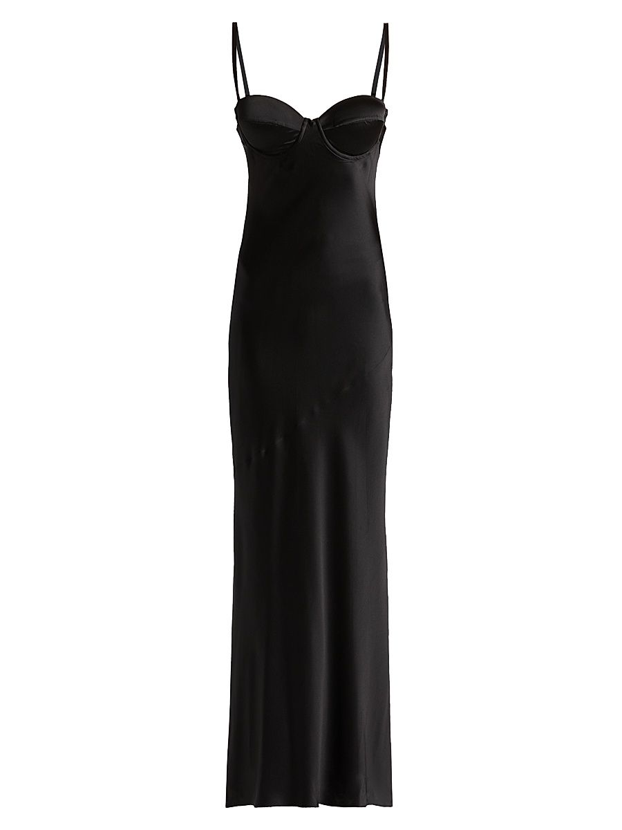 Women's Sayla Bias-Cut Silk Slipdress - Black - Size 10